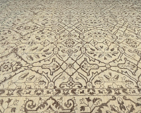 9x12 Zeigler Light Brown Afghan Hand Knotted Wool Area Rug